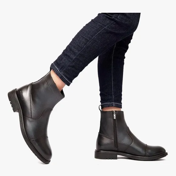 Arkbird Men's Chelsea Boots, Side Zip Leather Ankle Dress Boots Size 12