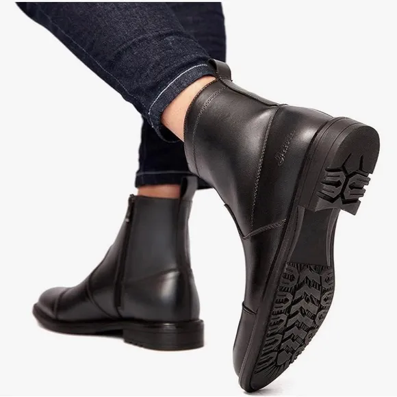 Arkbird Men's Chelsea Boots, Side Zip Leather Ankle Dress Boots Size 12