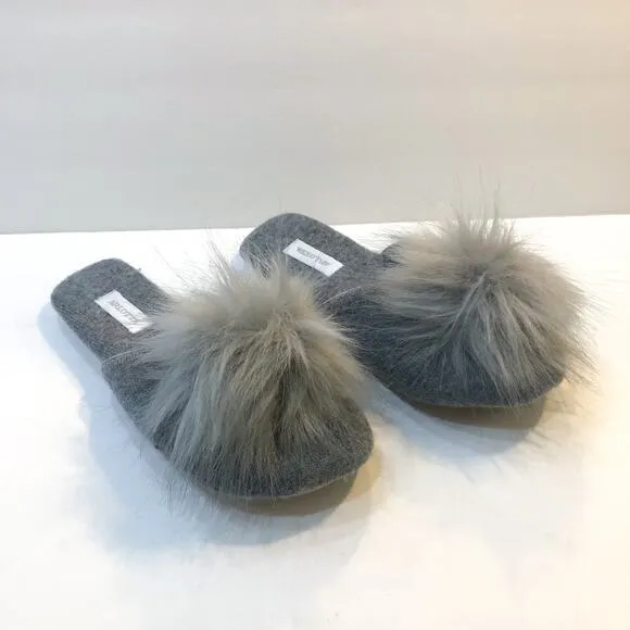 Arlotta Cashmere Pom Slide Slippers
