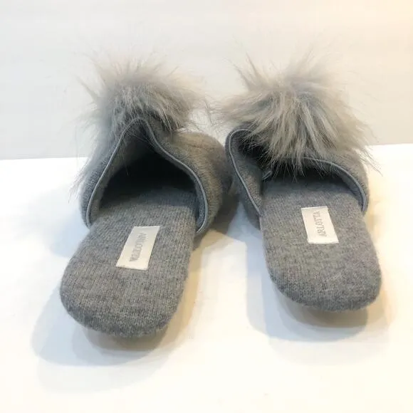 Arlotta Cashmere Pom Slide Slippers