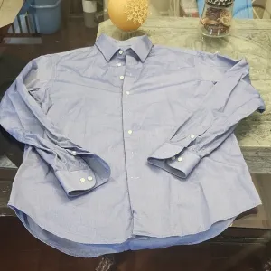 Armani Collezioni Luxury Men's Blue XL Button Up Dress Shirt