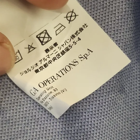 Armani Collezioni Luxury Men's Blue XL Button Up Dress Shirt