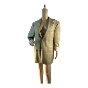 Arnold Brant Men’s 100% Cashmere Sport Coat Shepherd's Check 42R Long Sleeves