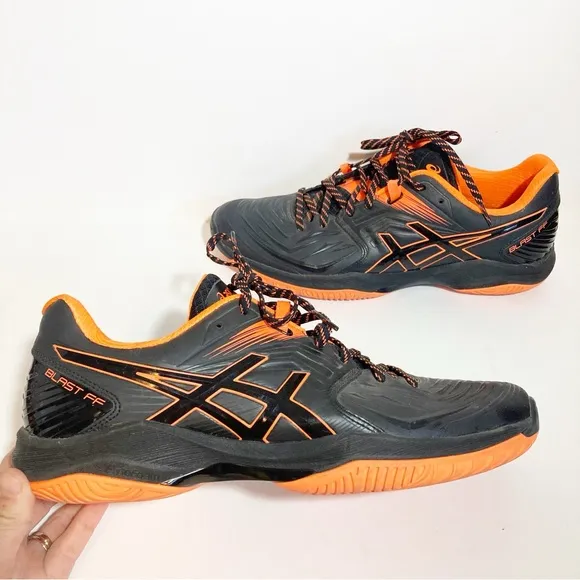 ASICS Blast FF Men's Indoor Shoes Badminton Volleyball Black Orange 1071A002-001