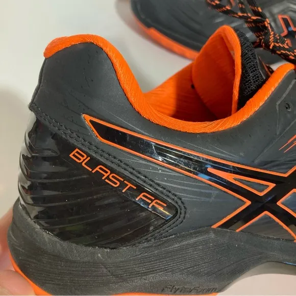 ASICS Blast FF Men's Indoor Shoes Badminton Volleyball Black Orange 1071A002-001