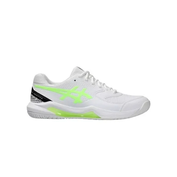 Asics Gel Dedicate 8 Pickleball Court Shoes White/Lime 1041A409-101 Men Size 12