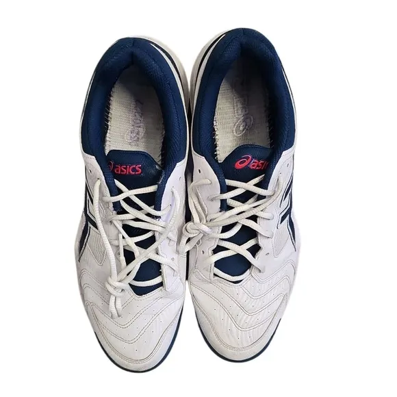 Asics Gel-Dedicate Tennis Shoes Court Sneakers Athletic White Blue Men Size 10.5