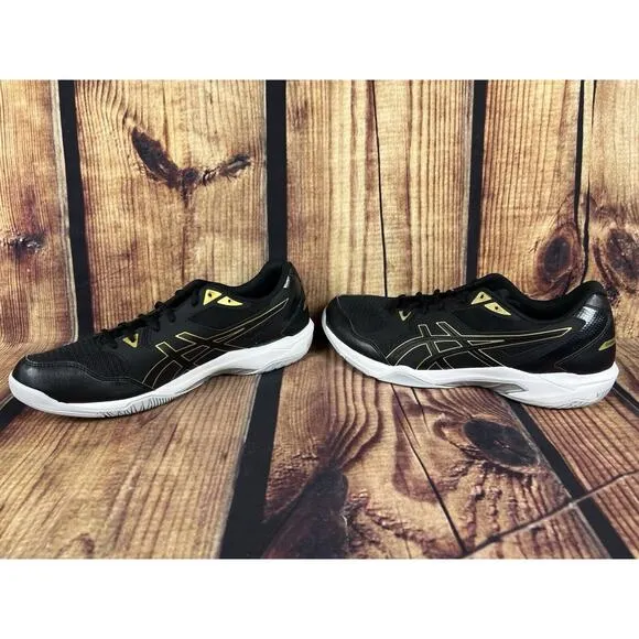 ASICS GEL Rocket 10 Indoor Volleyball Shoes Men's 14 Black Gold Indoor Gym
