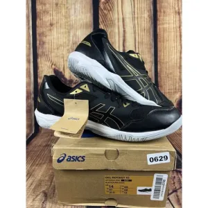 ASICS GEL Rocket 10 Indoor Volleyball Shoes Men's 14 Black Gold Indoor Gym