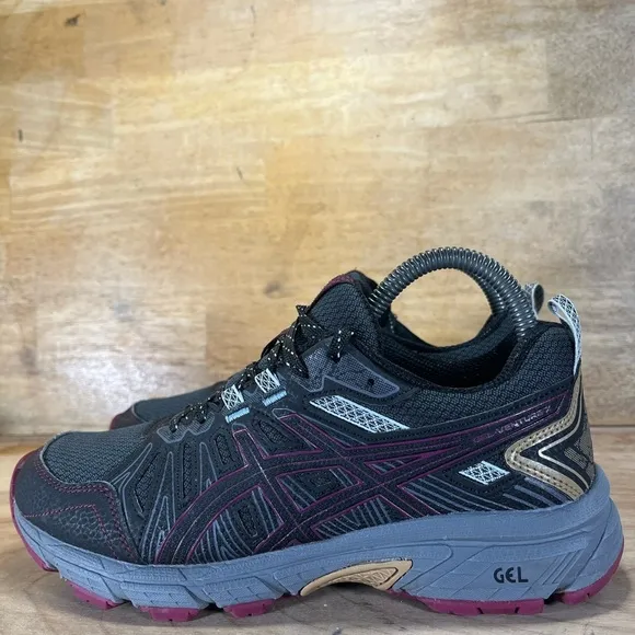 Asics Gel Venture 7 Womens Size 7 Trail Running Shoes Sneakers Gray Purple