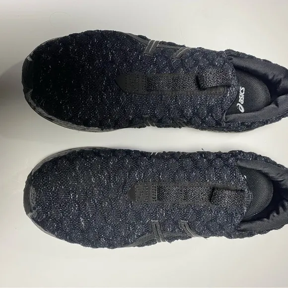 Asics HyperGel Kenzen Men's Size 10 Running Shoes Black Slip On Sneakers T8FON