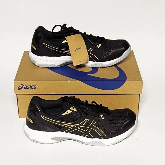 ASICS GEL-Rocket 10 Volleyball Shoes Men’s Size 11.5 Black/Gold 1071A054-002 NWB