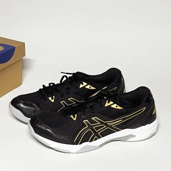 ASICS GEL-Rocket 10 Volleyball Shoes Men’s Size 11.5 Black/Gold 1071A054-002 NWB