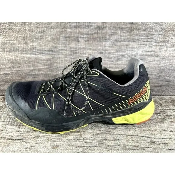 Asolo Men's Tahoe Mid GTX Gore-tex Hiking Boots Size 9.5 Black Yellow