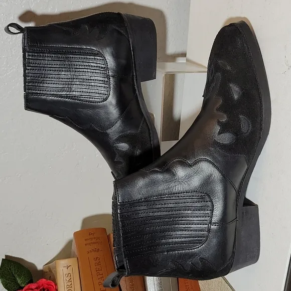 ASOS Leather Suede Overlay Ankle Boots 8