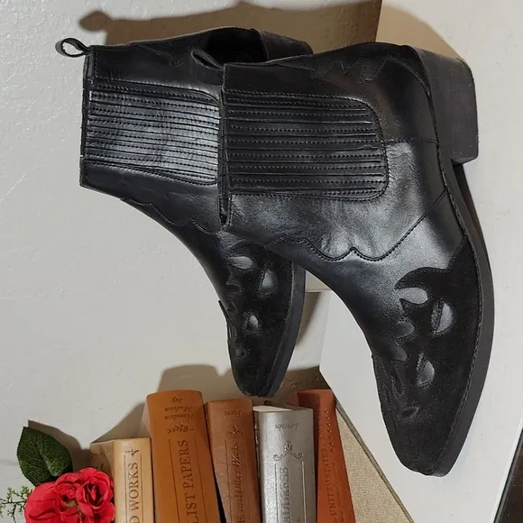 ASOS Leather Suede Overlay Ankle Boots 8