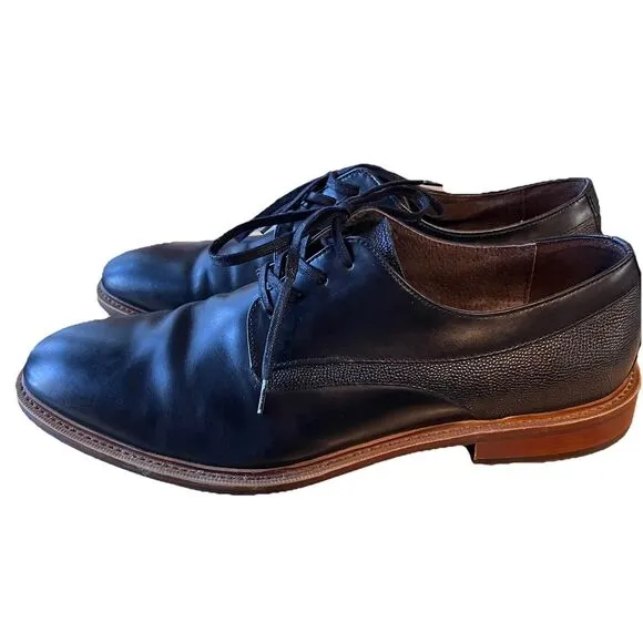 Aston‎ Grey Size 10 M  Lace Up Black Adayde Leather  Shoes MEN'S EUC Dressy
