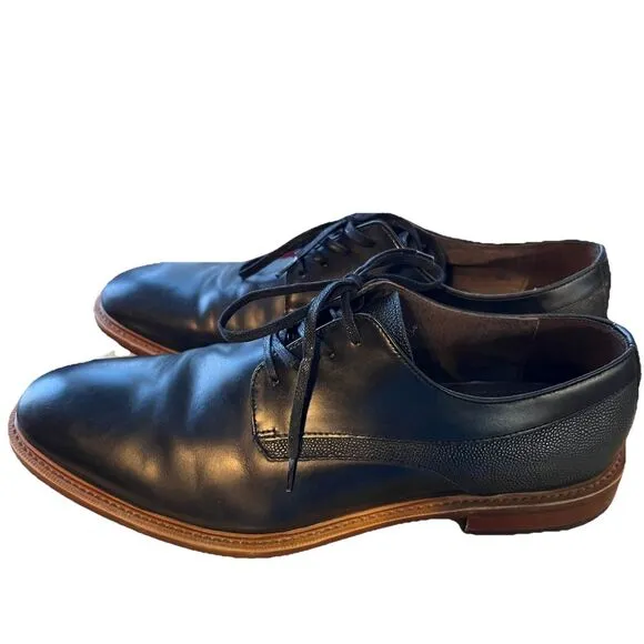 Aston‎ Grey Size 10 M  Lace Up Black Adayde Leather  Shoes MEN'S EUC Dressy