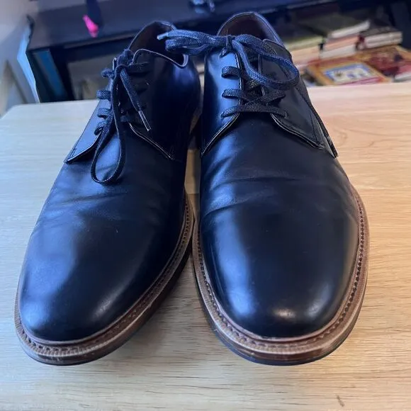 Aston‎ Grey Size 10 M  Lace Up Black Adayde Leather  Shoes MEN'S EUC Dressy