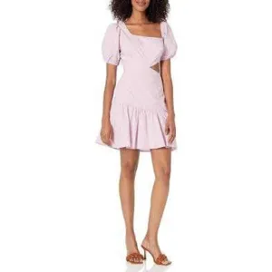 ASTR The Label Mayfair Dress Lilac Sz S Puff Sleeve Cut Out Anthroplogie Girly