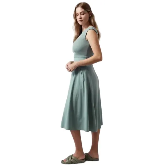 Athleta Ryder Midi Dress in Minimalist Gray Sz S