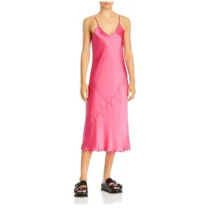 ATM Anthony Thomas Melillo Pink Silk Minimalist V Neck Slip Dress NWOT S $395