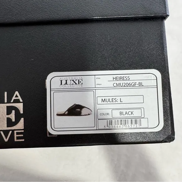 Australia Luxe Collection Heiress Luxurious Black and White Slippers Large 10/11