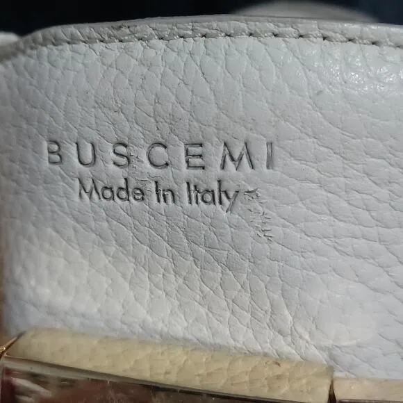 Authentic Men's Buscemi Hi-Top Sneakers Leather Gold Lock White 46 (12-13)