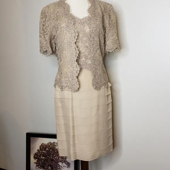 AUTHENTIC Vintage Carolina Herrera Dress &amp; Jacket Luxury Celeb Style Designer