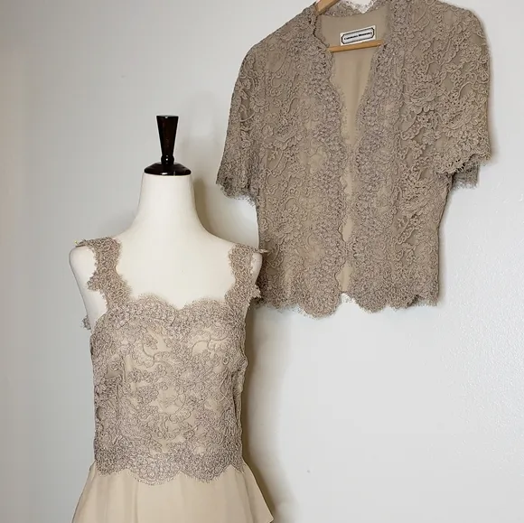 AUTHENTIC Vintage Carolina Herrera Dress &amp; Jacket Luxury Celeb Style Designer