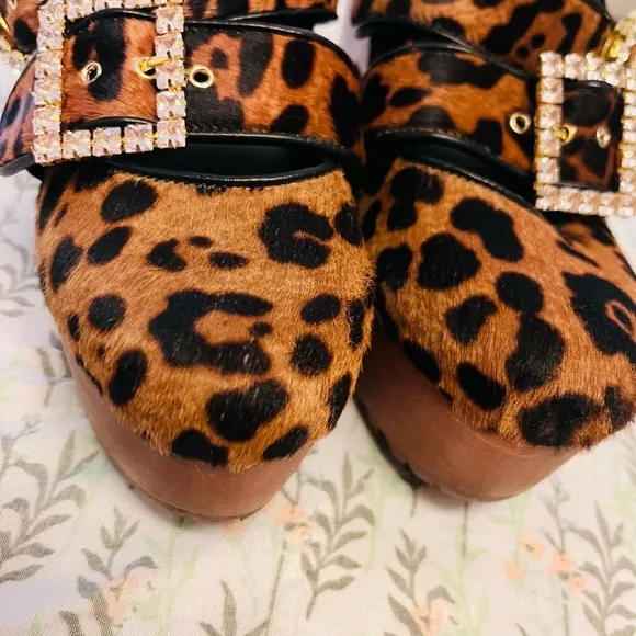 Autumn Adeigbo Brown Platform Shoes with Rhinestone Buckles