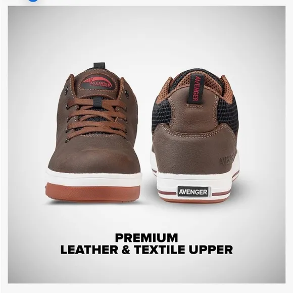 Avenger Work Boots Men's A712 Aluminum Toe Industrial Shoe size 7.5 new brown