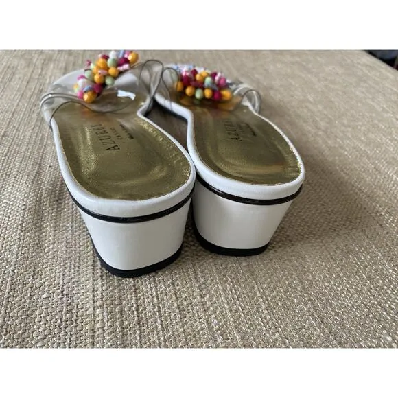 AZUREE CANNES sandals MACARO MULTI SLIDE DRESSY MULE WITH LOW HEEL 8