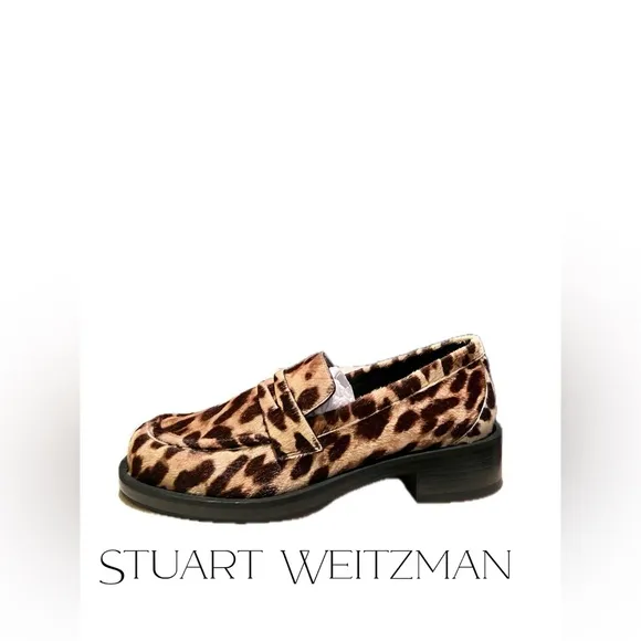 B27 Stuart Weitzman Womens Palmer Bold Loafer Calls Hair Slip on Loafers Size 7.