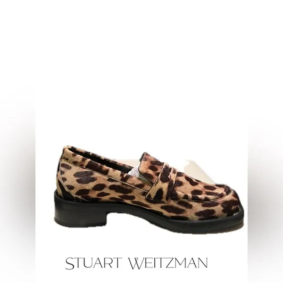 B27 Stuart Weitzman Womens Palmer Bold Loafer Calls Hair Slip on Loafers Size 7.