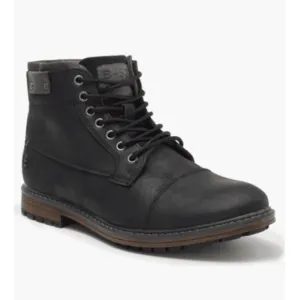 B45 by Bullboxer Staley Black Lace Up Side Zip Cap Toe Ankle Boots Men's Size 10