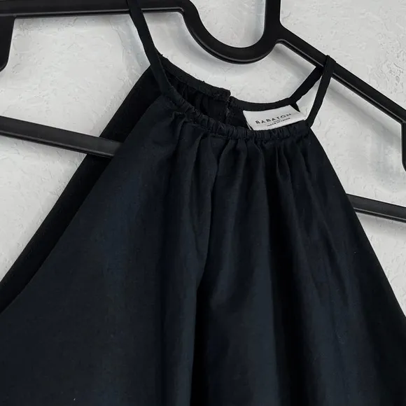 Babaton Aritzia Black Halter Savile Poplin Mini Dress 2XS Minimalist LBD Gothic
