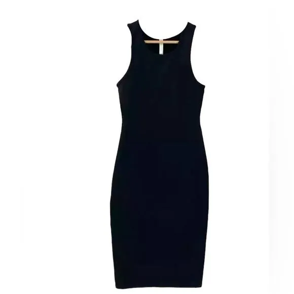 Babaton Black Sleeveless Bodycon Dress, Cocktails, Date, Minimalist, XS