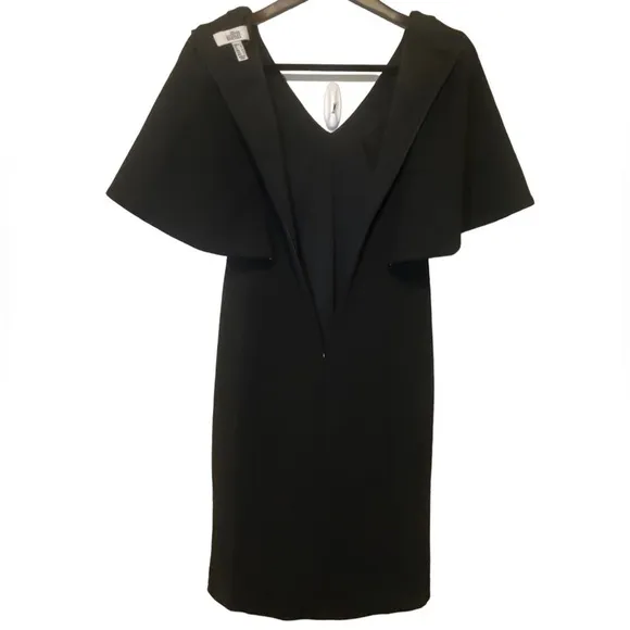BADGLEY Mischka cape sheath dress size 2 luxury NWOT