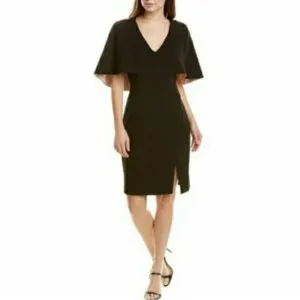 BADGLEY Mischka cape sheath dress size 2 luxury NWOT