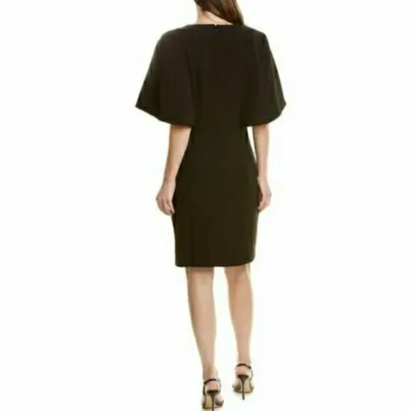 BADGLEY Mischka cape sheath dress size 2 luxury NWOT
