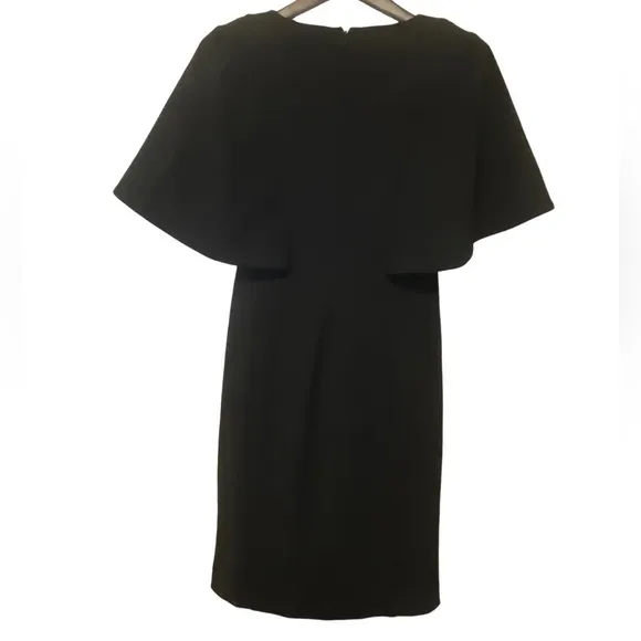 BADGLEY Mischka cape sheath dress size 2 luxury NWOT