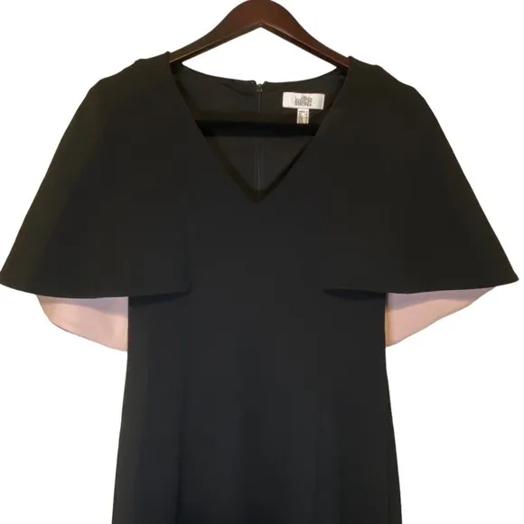 BADGLEY Mischka cape sheath dress size 2 luxury NWOT