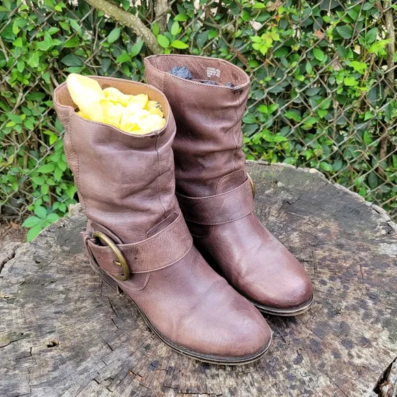 Bakers Genuine Leather Ankle Boots With Buckle Design