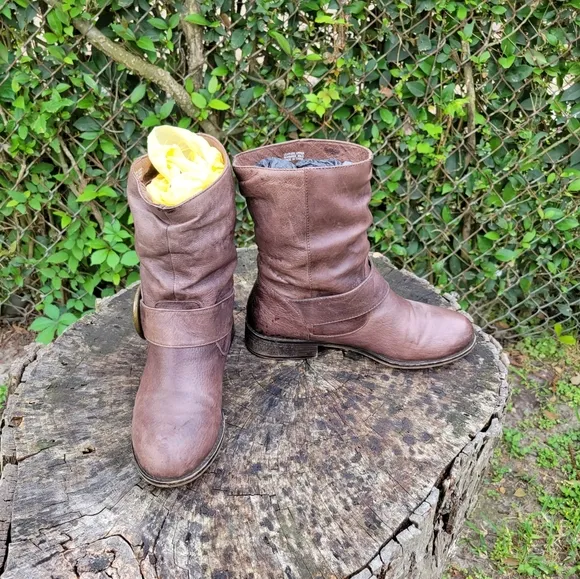 Bakers Genuine Leather Ankle Boots With Buckle Design