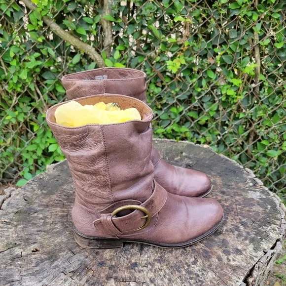 Bakers Genuine Leather Ankle Boots With Buckle Design