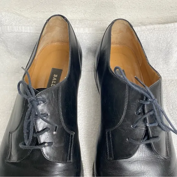 Bally Italy Men's Black Smooth Leather Romeo Dress Shoes Size 11 EEE Classic
