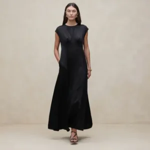 Banana Republic Astral 100% Silk Formal Quiet Luxury Old Money Maxi Dress LTall