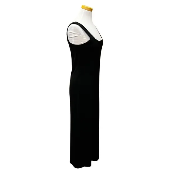 Banana Republic Black Sleeveless Maxi Dress M Minimalist Tank Stretch Knit
