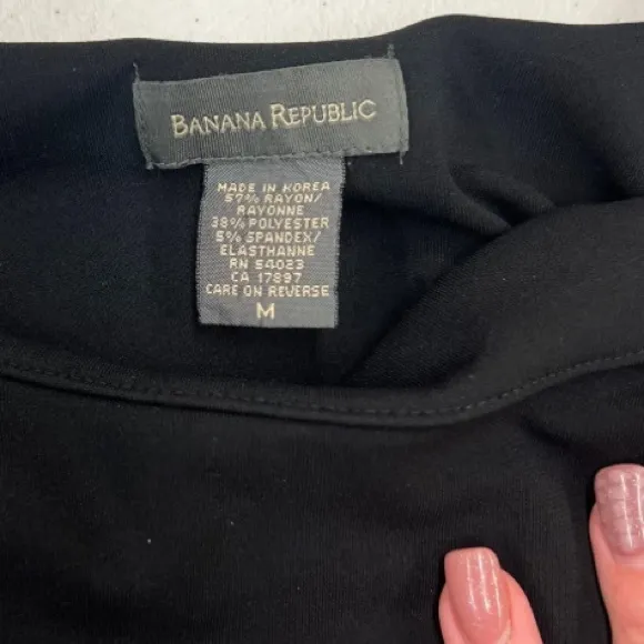 Banana Republic Black Sleeveless Maxi Dress M Minimalist Tank Stretch Knit